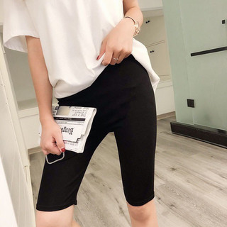 Quần legging lửng cạp chun trên gối legging đùi nữ ngố