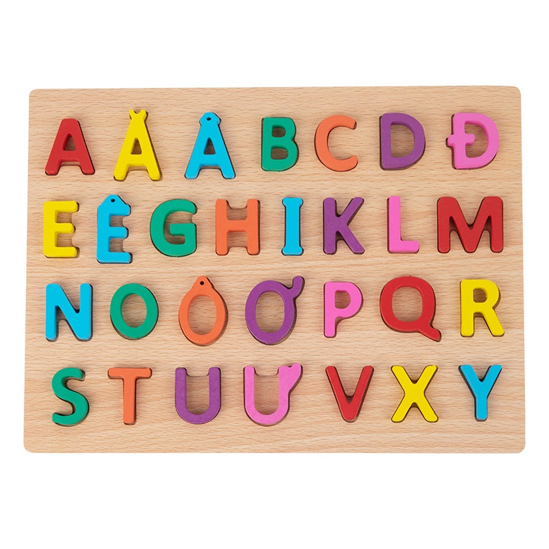Đồ Chơi Bảng Chữ Cái Gỗ Nổi, Đồ Chơi Giáo Dục Cho Bé PUKAPI