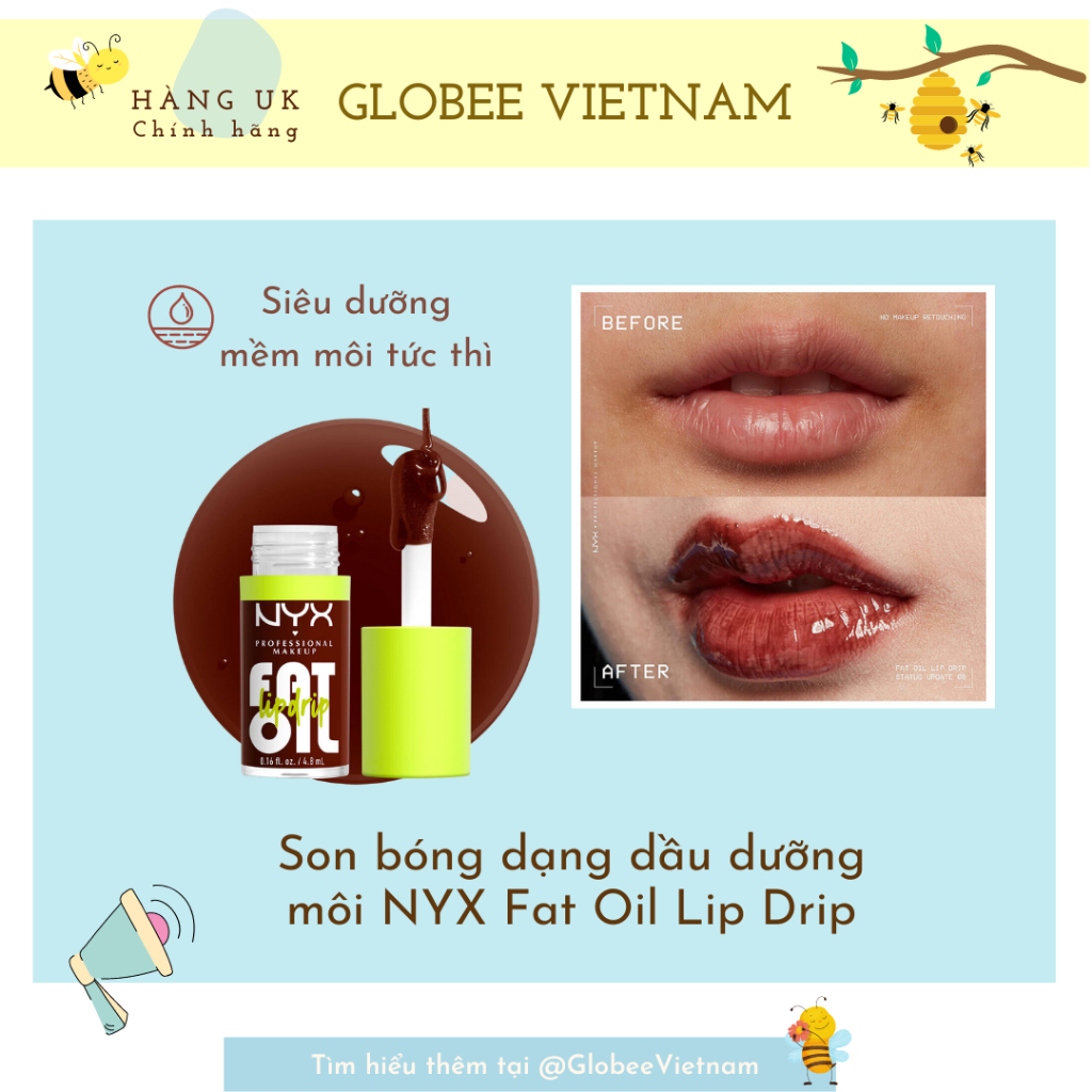 Son bóng SIÊU HOT NYX Fat Oil Lip Drip Gloss