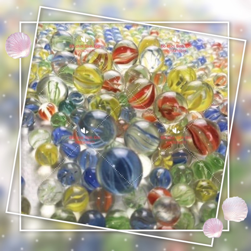 70 viên bi thuỷ tinh nhỏ 16mm - bi ve truyền thống - bi trang trí cây cảnh và hồ cá
