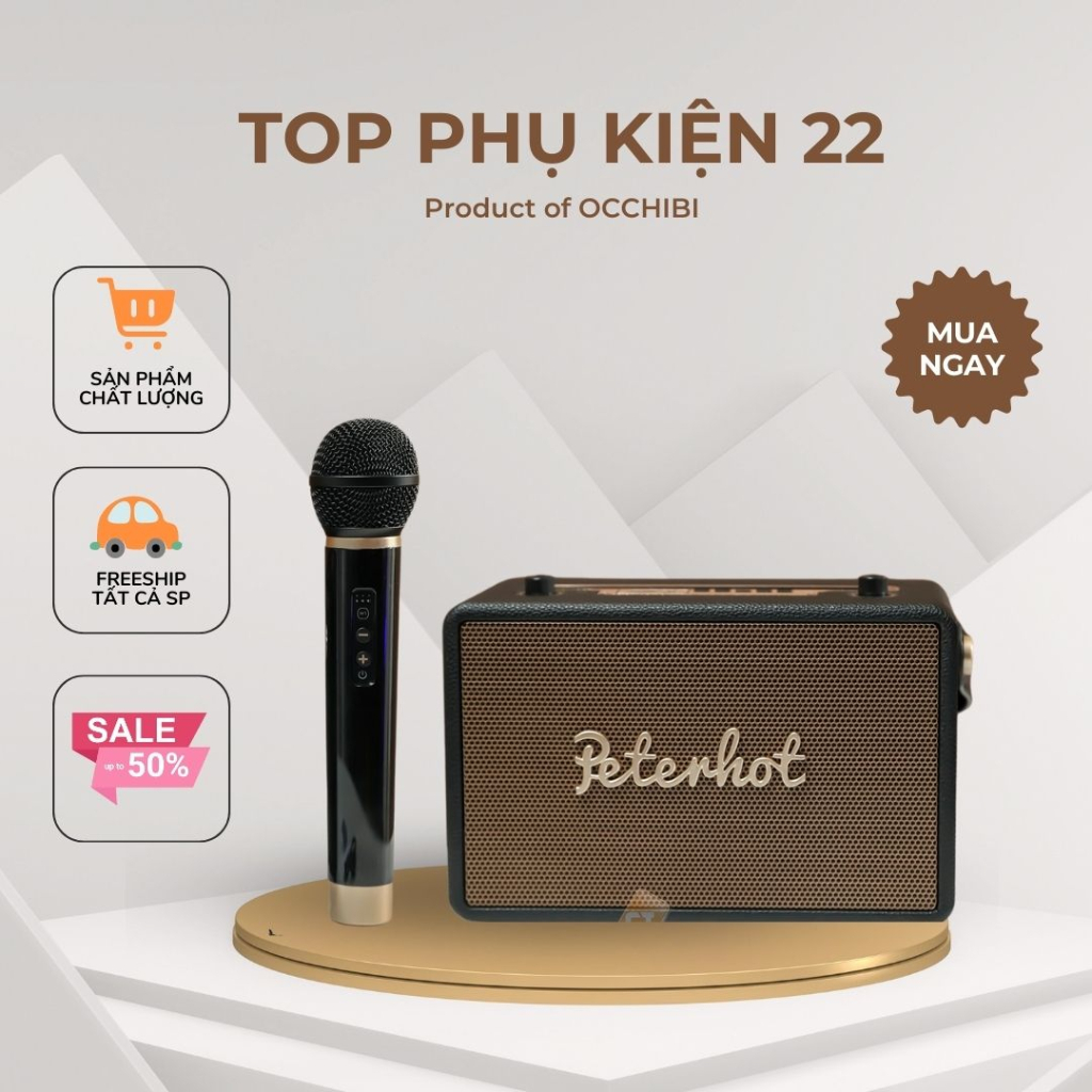 Loa Bluetooth Peterhot A106 Âm Thanh Siêu Chất Tích Hợp Cổng Micro 6.5 Karaoke Micro Không Dây – Bảo Hành 12 Tháng