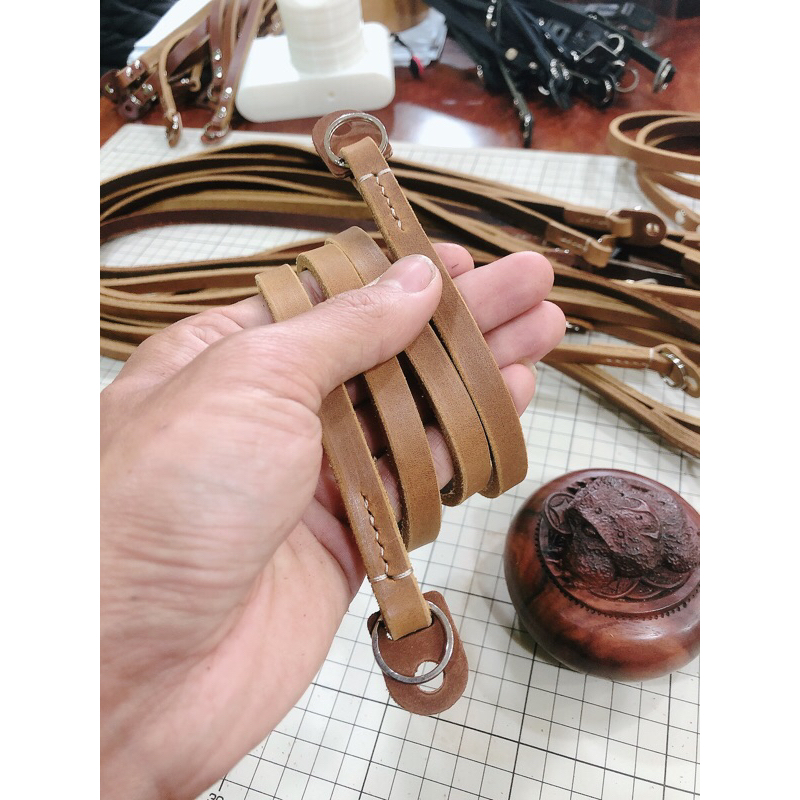 Dây máy ảnh đeo cổ da thật dài 115cm, mẫu tối giản, phù hợp các loại máy ảnh
