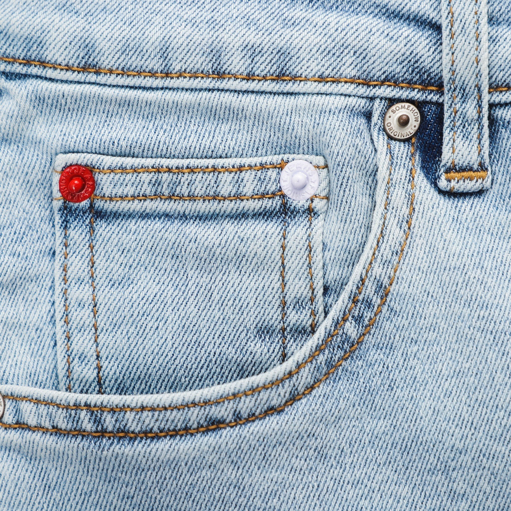 Quần Jean Nam Skinny Redwhite Details Blue, Chất Vải Jean Cotton Thoải Mái, QJ0031, SOMEHOW