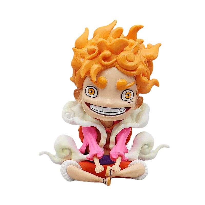 Mô hình Luffy Gear 5 One Piece ngồi cười siêu dễ thương, cao 12 cm