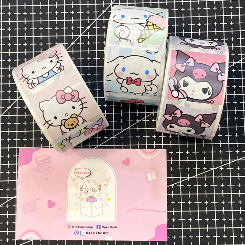 Cuộn 200 sticker Sanrio dễ thương
