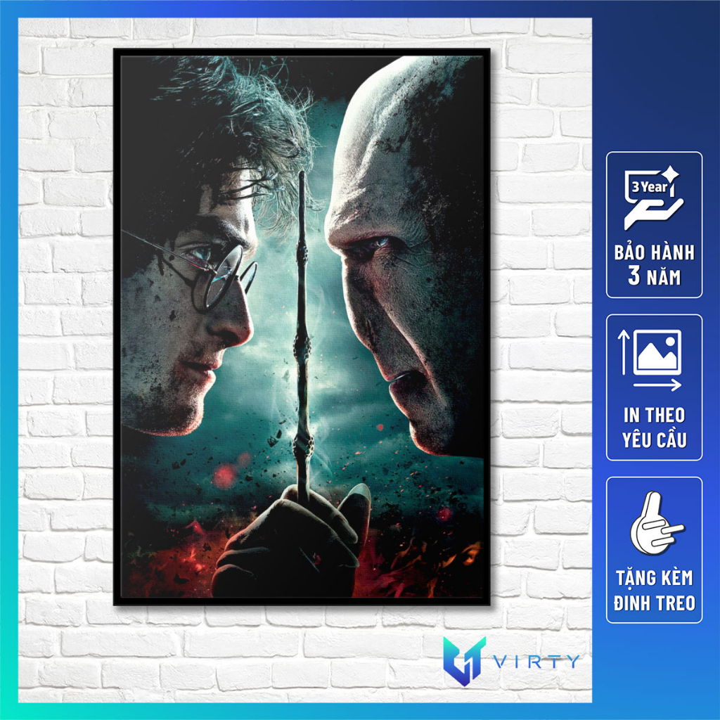 Tranh treo tường phim HARRY POTTER kèm khung composite VIRTY Tranh Canvas decor phòng ngủ, phòng làm việc