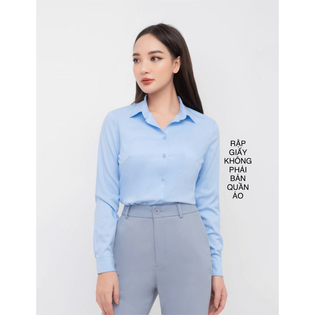 RSM01 RẬP BẰNG GIẤY  áo sơ mi nữ công sở