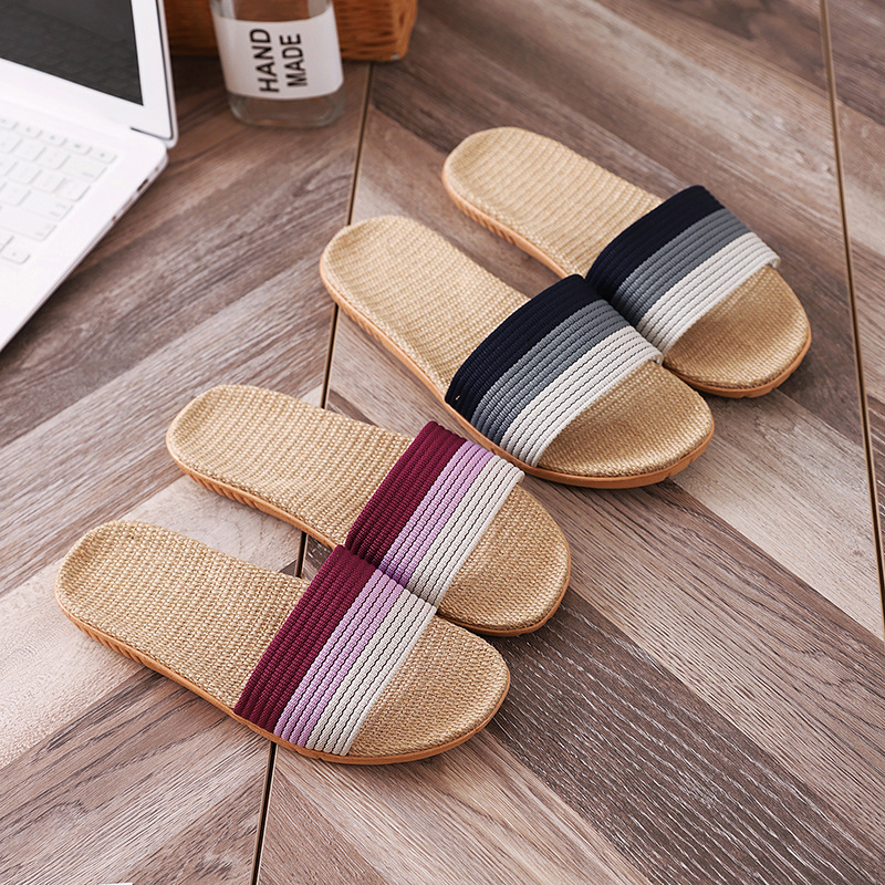 Dép Cói Quai Ngang Phối Sọc