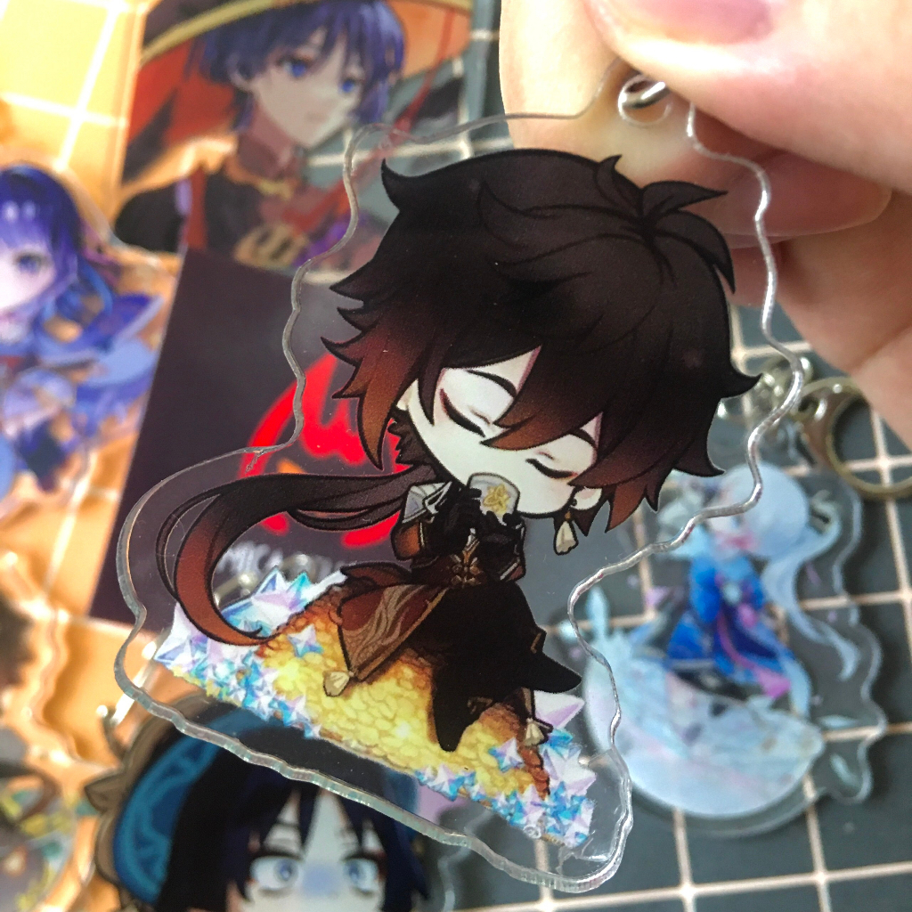 Móc Chìa Khóa Genshin Impact Cute Keychain Acrylic Anime Manga Game Genshin Impact