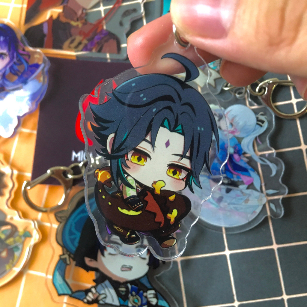 Móc Chìa Khóa Genshin Impact Cute Keychain Acrylic Anime Manga Game Genshin Impact