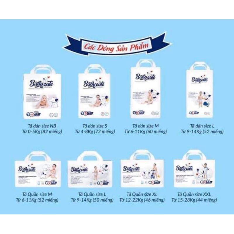 Bỉm Baby Cute đủ size NB/S/M/L/XL/XXL