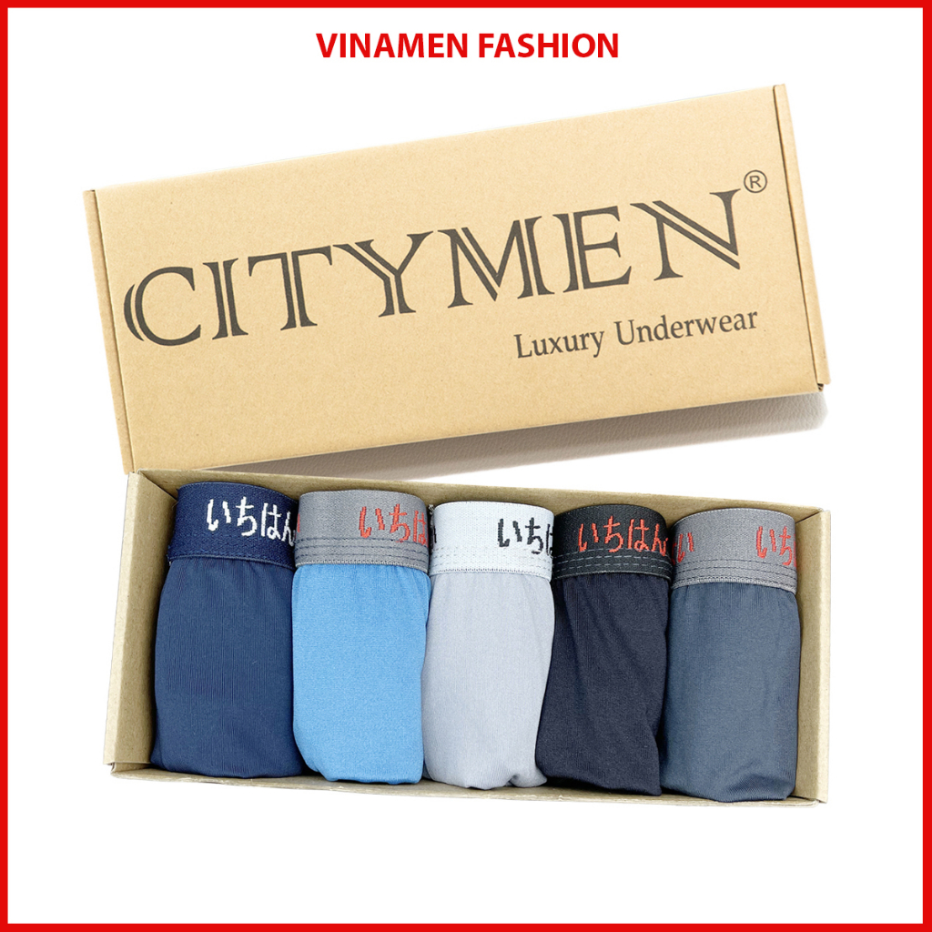 Hộp 5 quần sịp nam lưng Nhật Bản vải thun lạnh quần lót co dãn 4 chiều đồ lót nam tam giác - HOP5_NHAT_AL