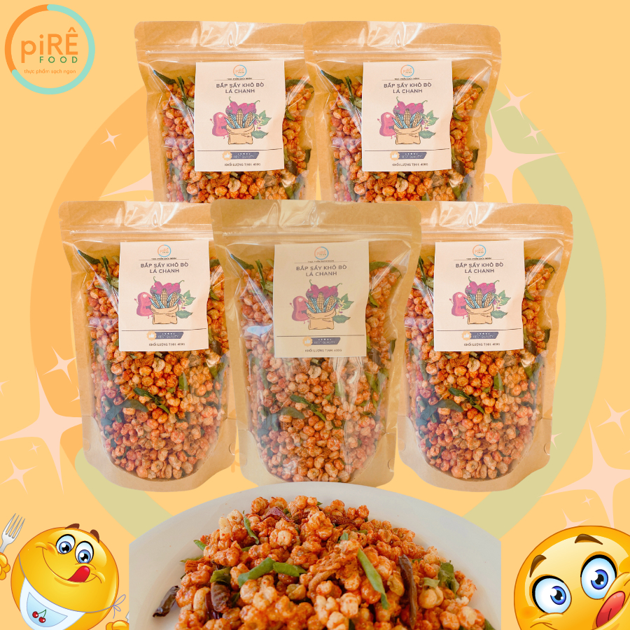 Bắp Sấy Khô Bò Lá Chanh |Đồ Ăn Vặt Chuẩn Đặc Sản Đà Lạt| 500gr