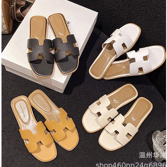 Dép Chữ H Da Sần Mẫu Mới 3 màu trắng, đen ,nâu,Dép lê mùa hè dành cho nữ hot 2023