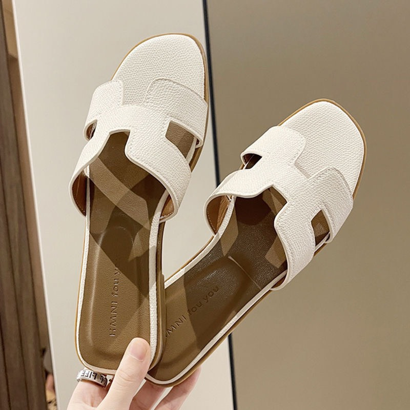 Dép Chữ H Da Sần Mẫu Mới 3 màu trắng, đen ,nâu,Dép lê mùa hè dành cho nữ hot 2023