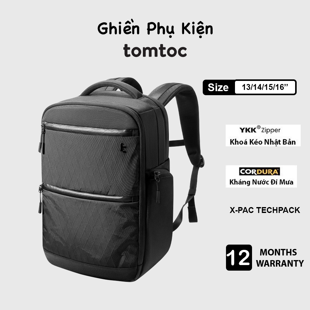 Balo Tomtoc USA H73E1D1 X-Pac TechPack Black Dành Cho Macbook/Laptop 13/14/15/16inch