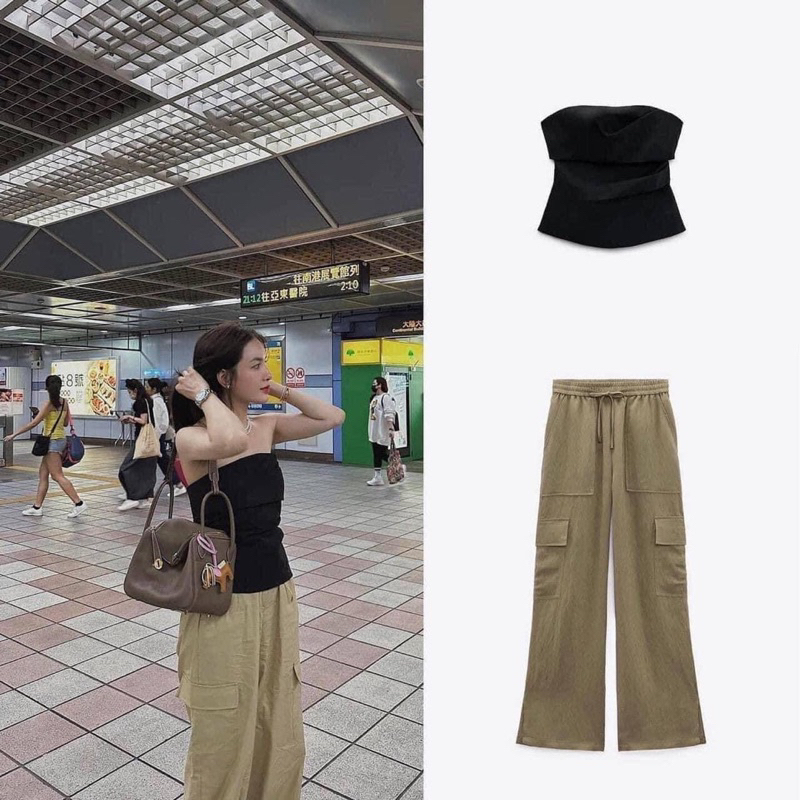 Áo Zara Áo quây khoá sau kaki gió Zara xuất A199