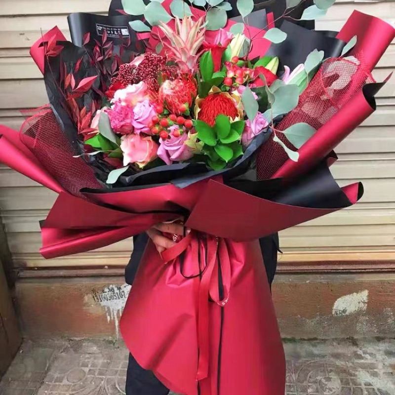 Giấy Gói Hoa 2 Màu 2 Mặt Trơn 20 Tờ 58x58CM