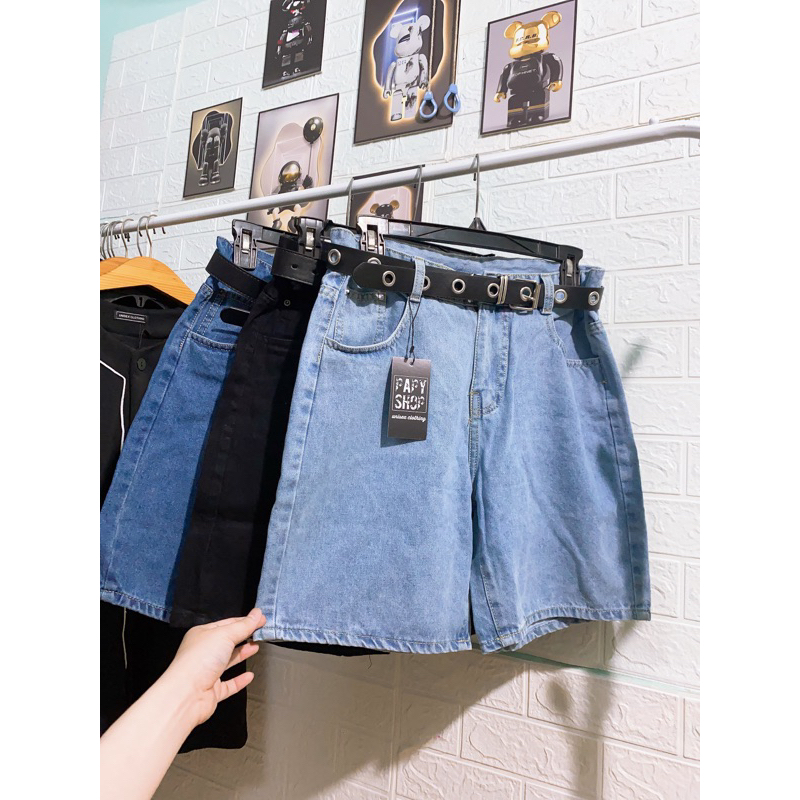 Short Jean ống rộng Unisex