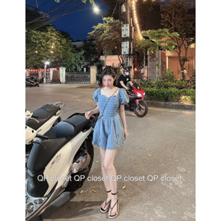 Jum jean mềm xếp ly ngực siêu xinh