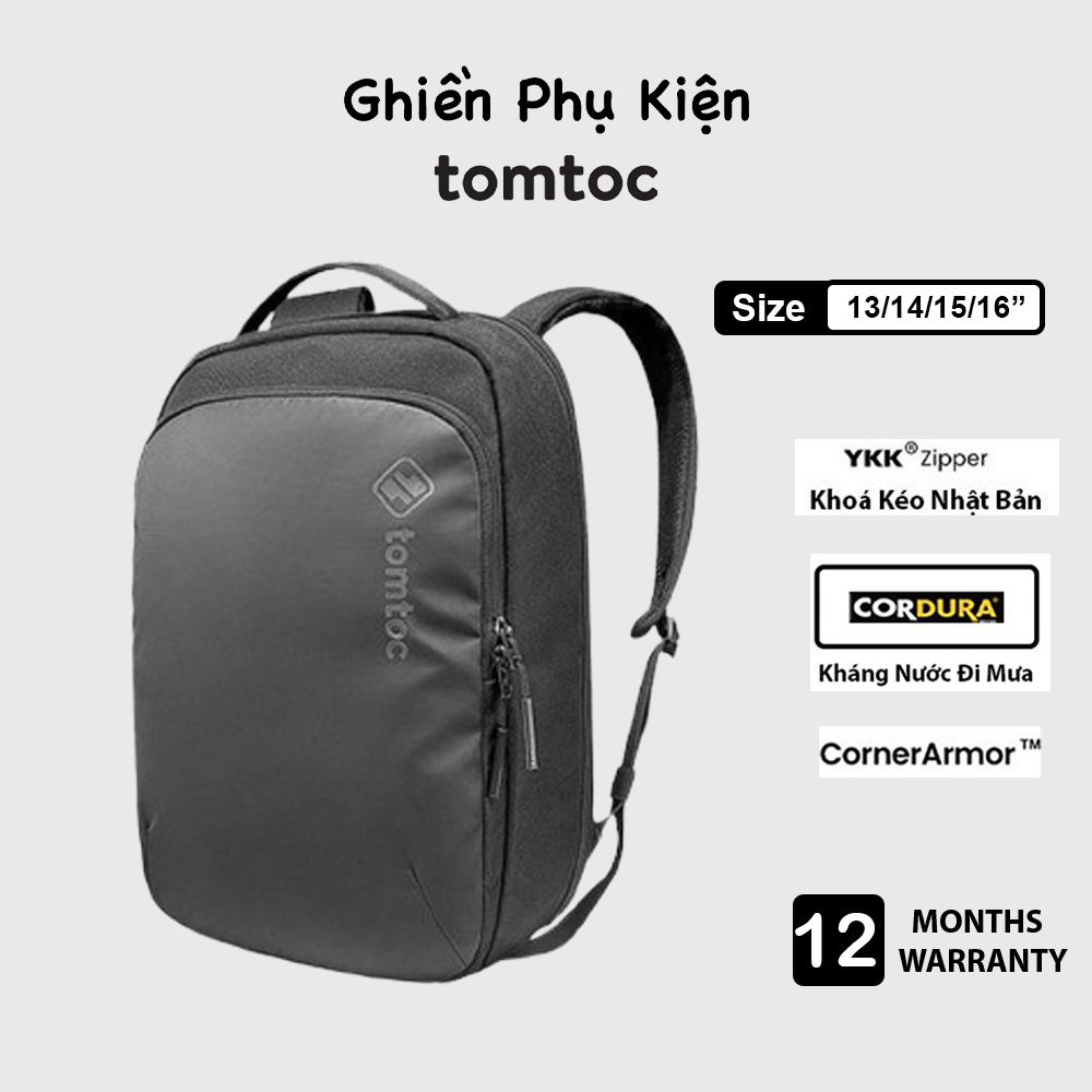 Balo Tomtoc Premium Corner Armor Dành Cho Macbook 13/14/15/16inch - Hàng Chính Hãng