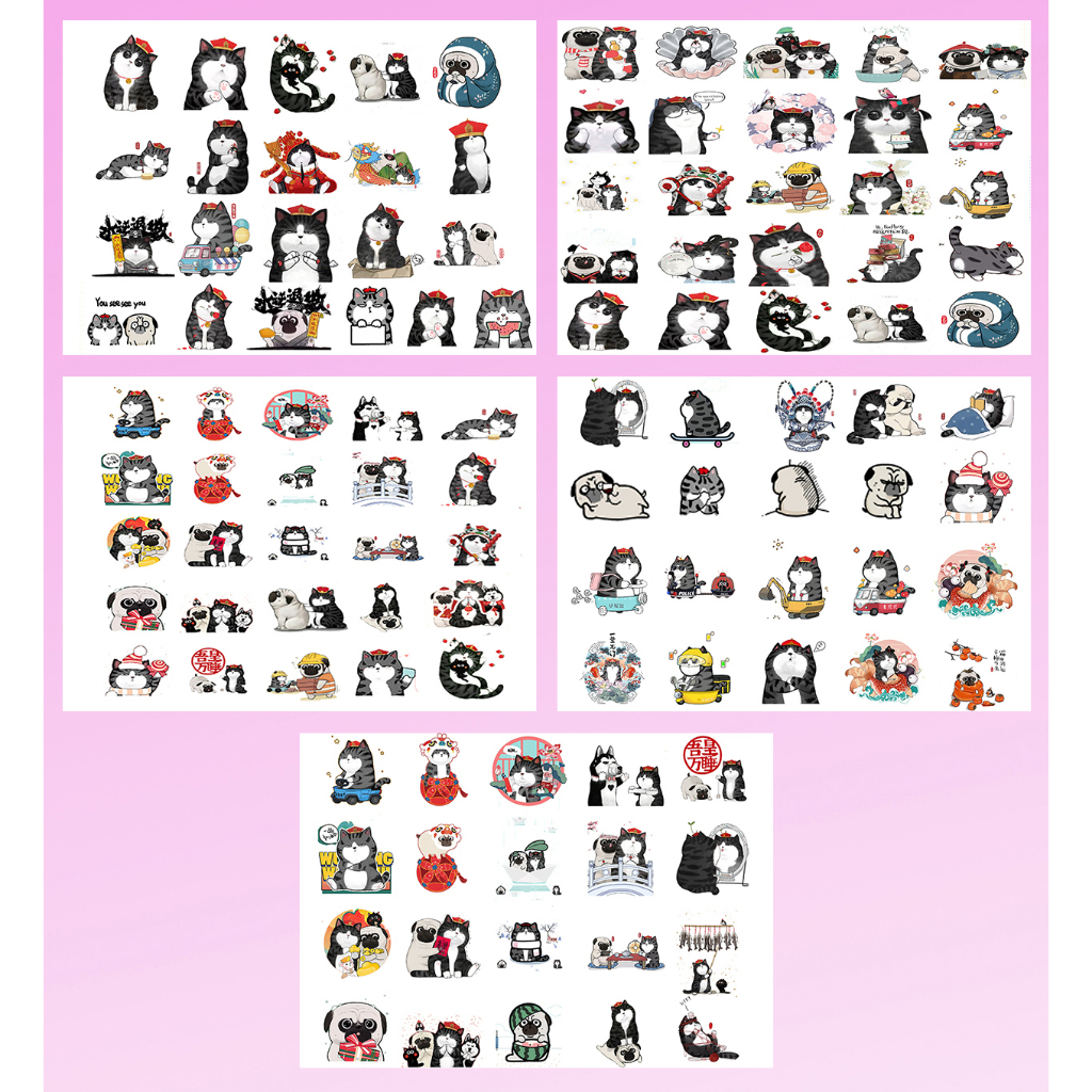 sticker hoàng đế mèo A4 không bế S4A26 cute dễ thương