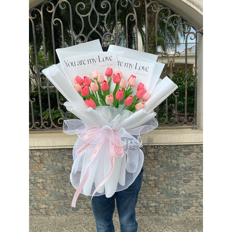 Bó hoa tulip 20 bông,25 bông giống thật