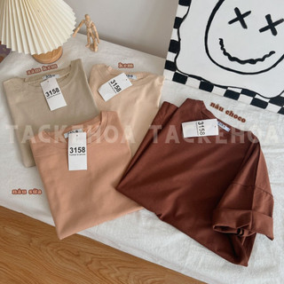 [ ÁO THUN FROM RỘNG ]  Trơn Cotton 3158 / Áo Phông Trơn Tay Lỡ Oversize/Thời Trang Unisex NAM NỮ