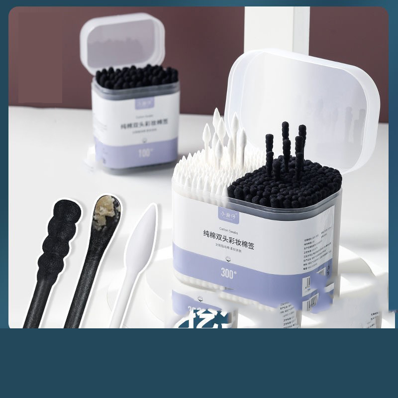 Bông Ngoáy Tai, Tăm Bông Ngoáy Tai Hộp 200 Que Kháng Khuẩn 2 Đầu Dẹt Tròn Vệ Sinh Tai, Mũi, Lấy Ráy Tai An Toàn