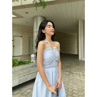 Đầm cổ yếm cột dây