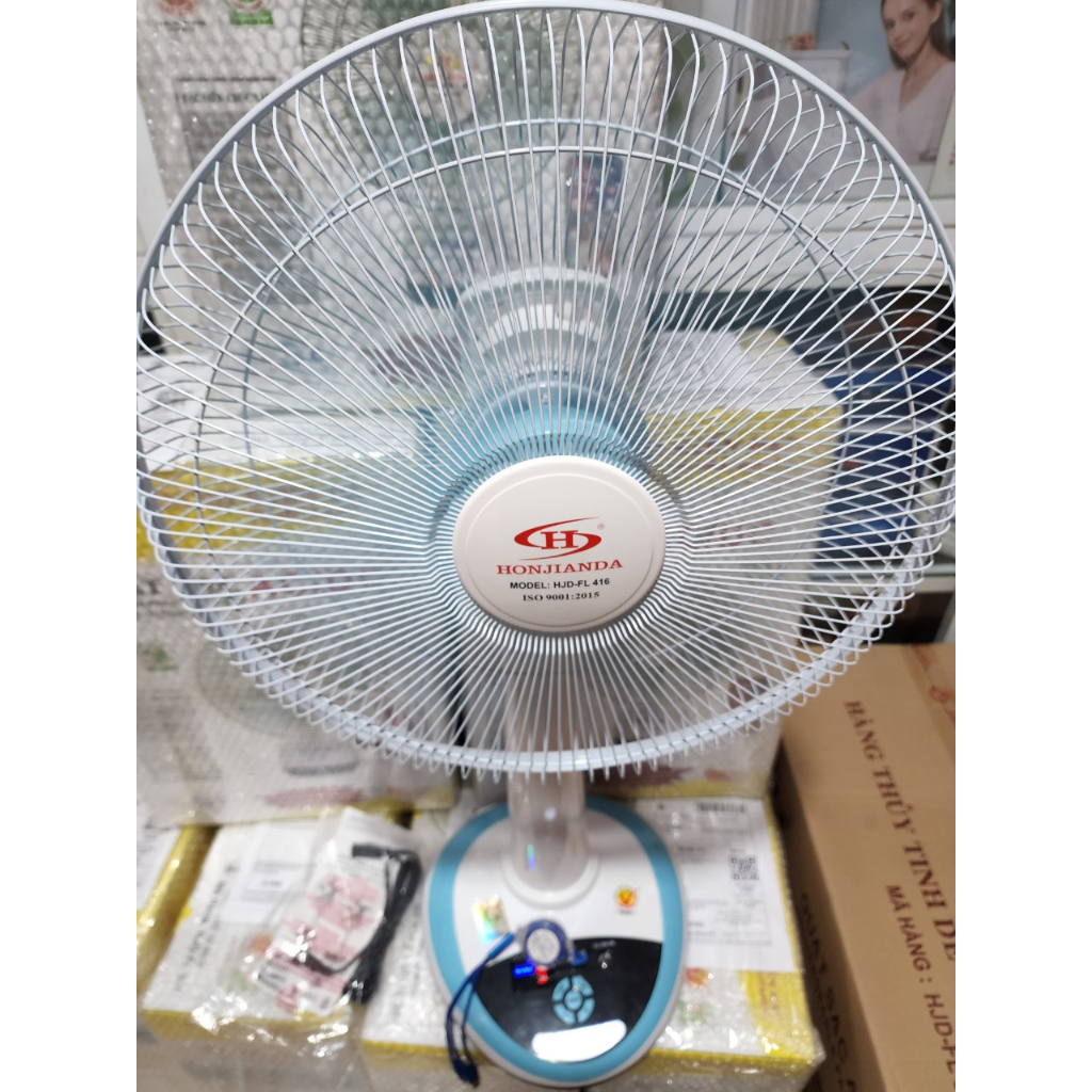 QUẠT SẠC TÍCH ĐIỆN HOJIANDA 416 QUẠT LỞ - BÌNH 12V