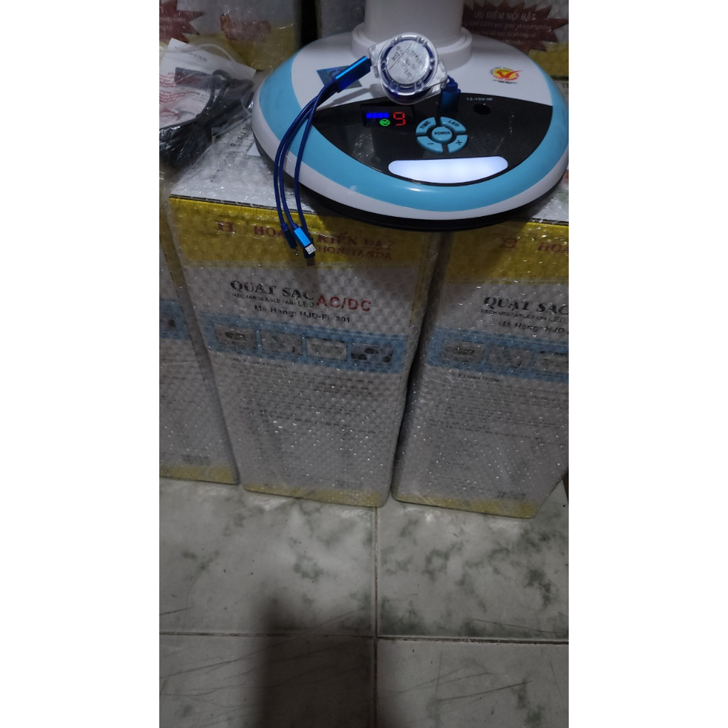 QUẠT SẠC TÍCH ĐIỆN HOJIANDA 416 QUẠT LỞ - BÌNH 12V