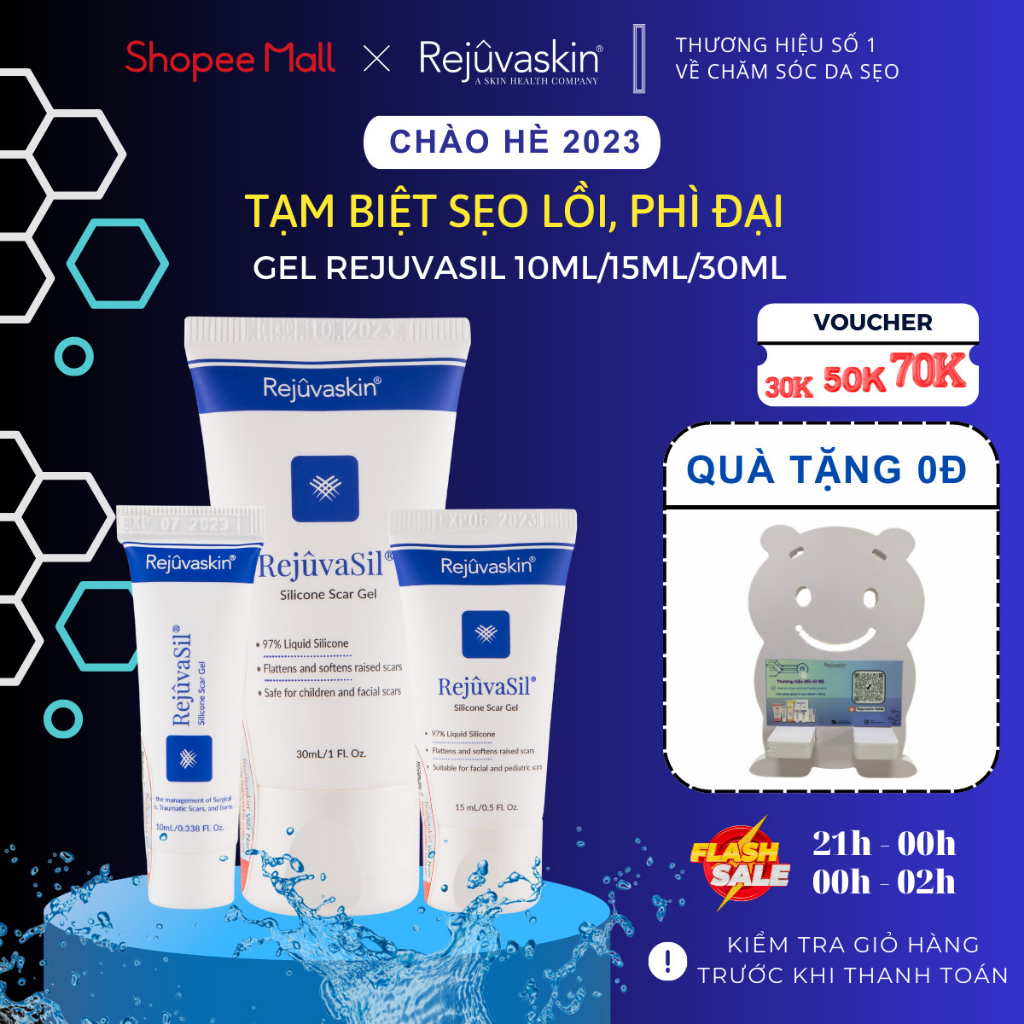 Gel Xóa Sẹo Lồi / Phì Đại REJUVASKIN Scar Rejuvasil 10ml/15ml/30ml
