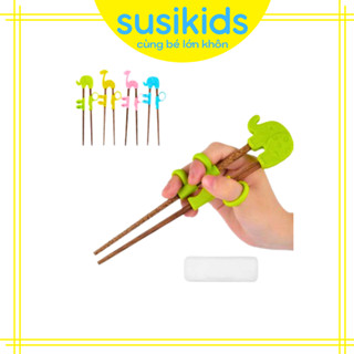 Đũa tập ăn cho bé xỏ ngón bằng gỗ an toàn (có hộp đựng) SUSIKIDS