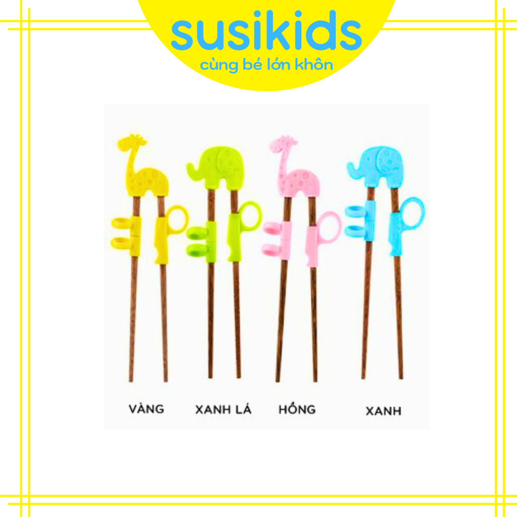 Đũa tập ăn cho bé xỏ ngón bằng gỗ an toàn  SUSIKIDS