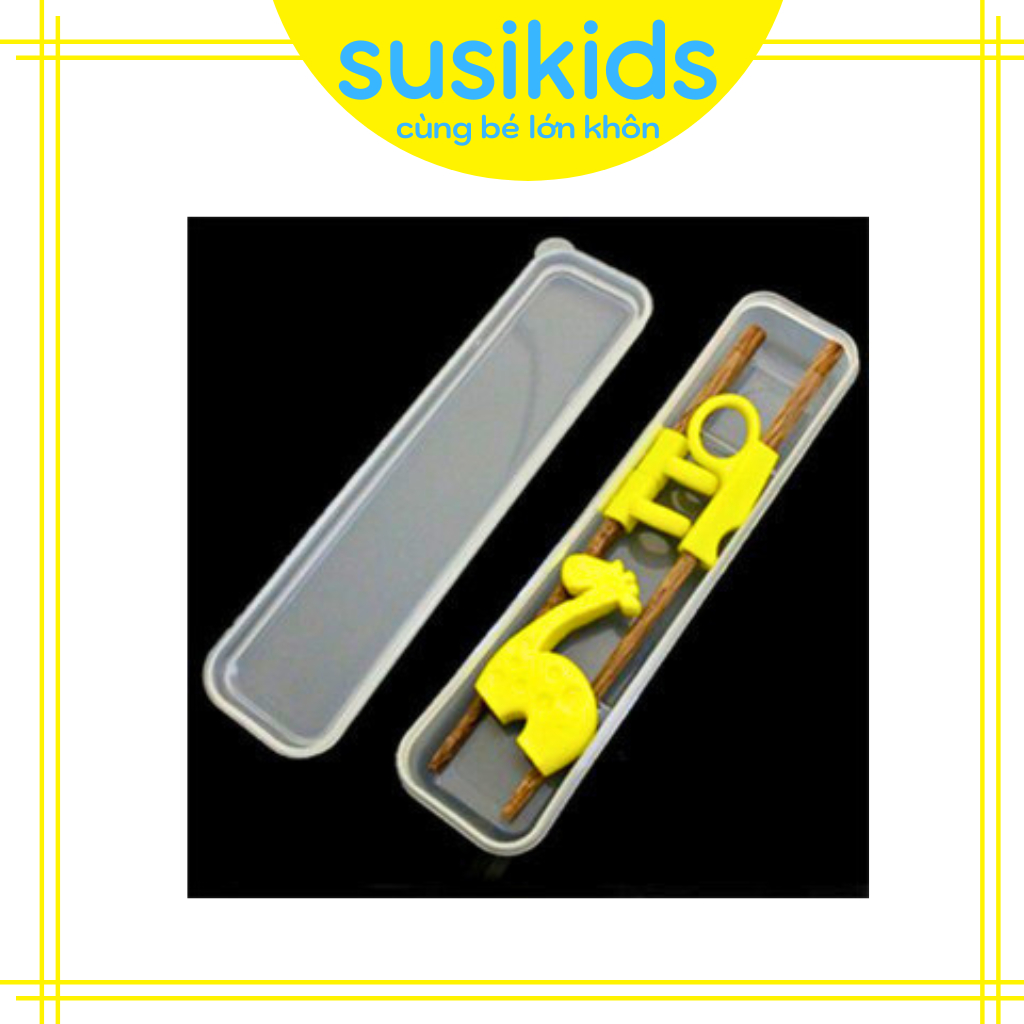Đũa tập ăn cho bé xỏ ngón bằng gỗ an toàn  SUSIKIDS