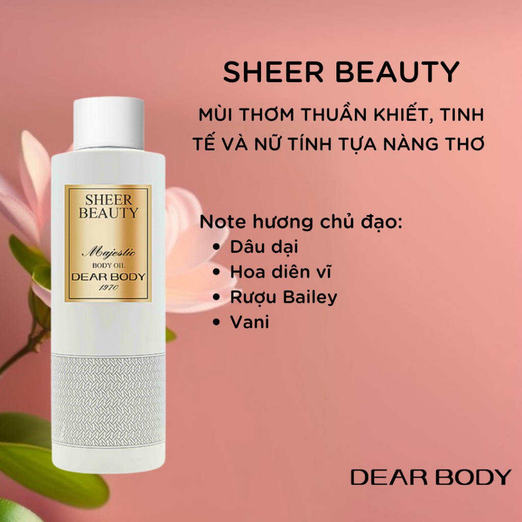 Dầu Dưỡng Thể Massage Hương Nước Hoa DEAR BODY Majestic Body Oil 270ml SB Startup