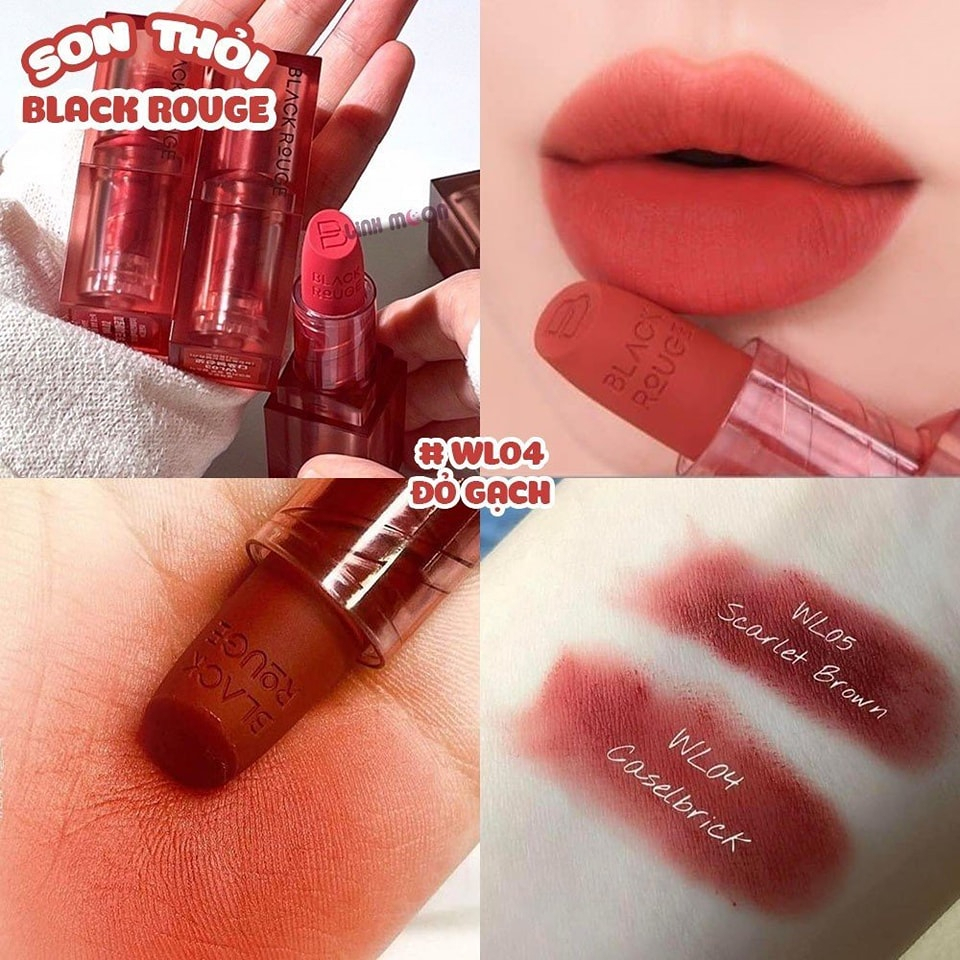 Son thỏi BLACK ROUGE Wearable Velvet Lipstick mềm mịn siêu lì.