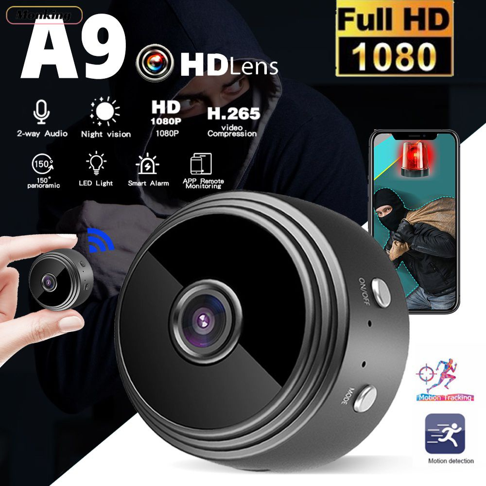 Camera Wifi Mini KHông Dây A9,Camera Quay An Ninh A9 Kết Nối Wifi 1080P HD Có App Xem Từ Xa