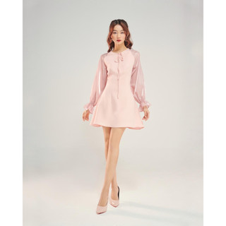 Đầm bigsize cổ tròn tay phối voan tơ óng ánh xinh xắn ( Thời trang Vicky G - Anitagreen ) HN0623