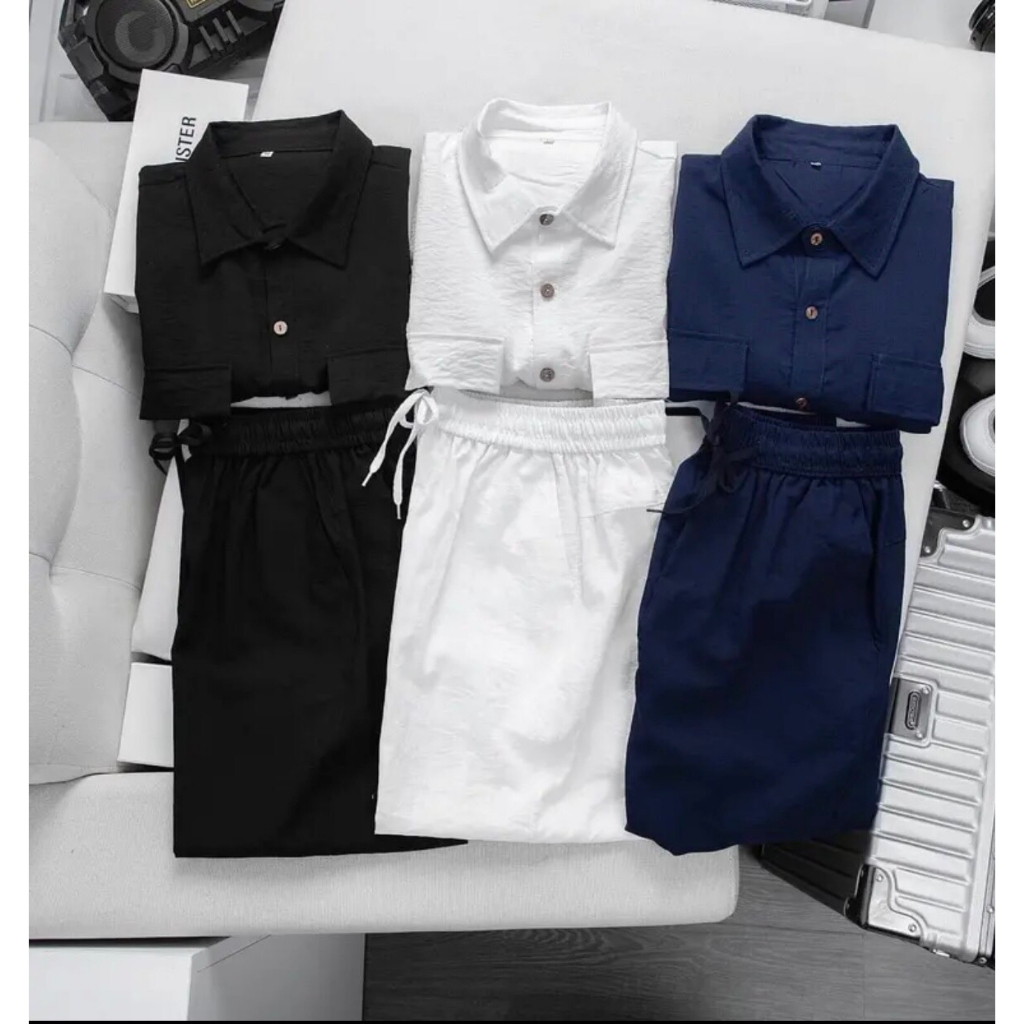Quần áo nam cộc tay mùa hè vải đũi siêu đẹp BH35