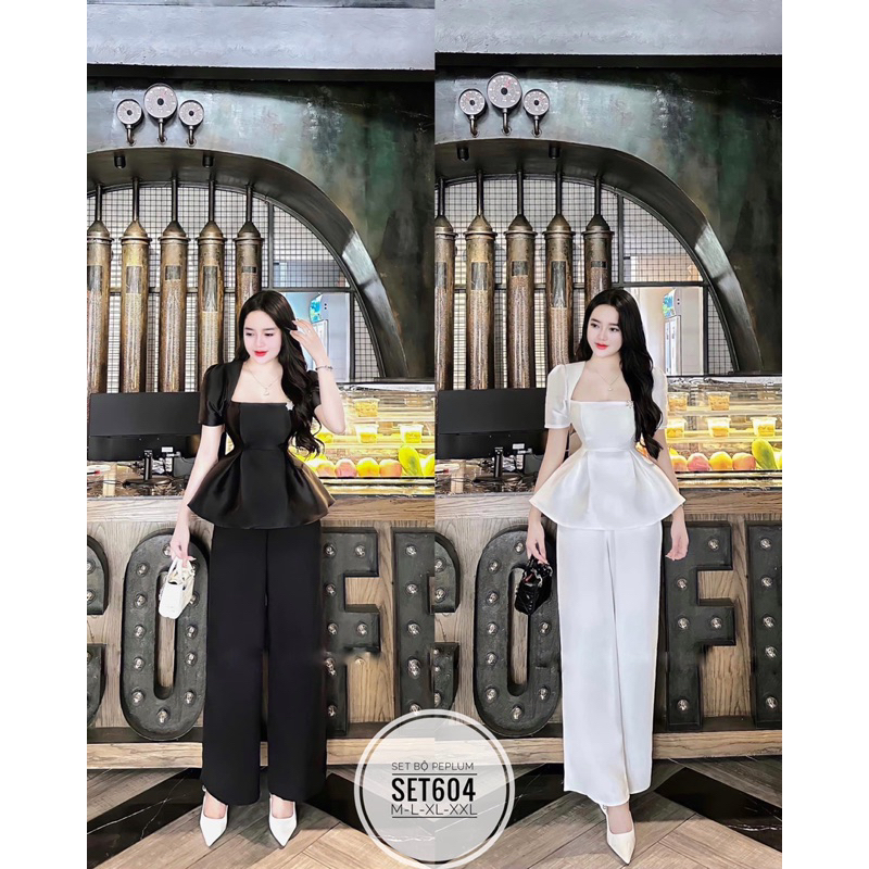 Sét áo peplum + q.suông bigsize 55kg-95kg🛍