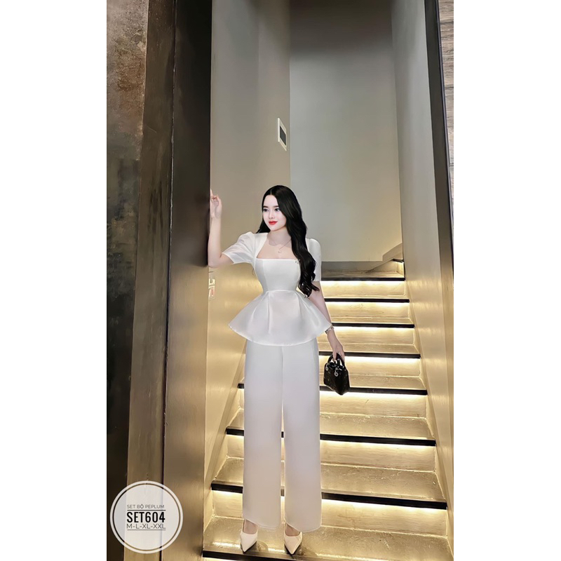 Sét áo peplum + q.suông bigsize 55kg-95kg🛍