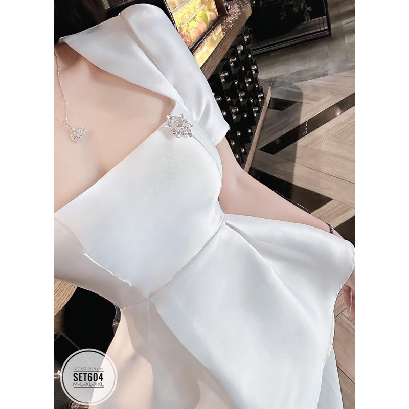 Sét áo peplum + q.suông bigsize 55kg-95kg🛍