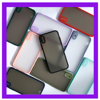 Ốp lưng iPhone X, iPhone Xs, iPhone Xs Max cute viền màu lưng nhám thời trang - Cafe2fone