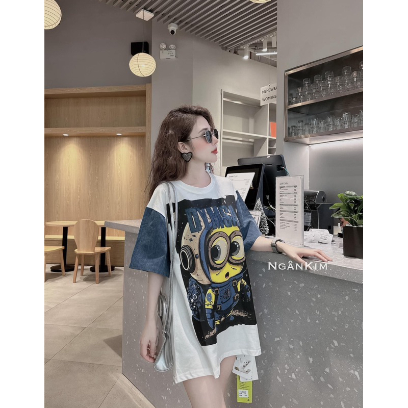 Áo thun phối tay bò bigsize 60kg - 110kg