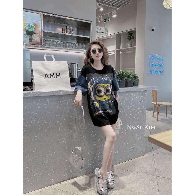 Áo thun phối tay bò bigsize 60kg - 110kg