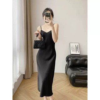 Váy 2 dây lụa tơ Pháp sang chảnh màu hot