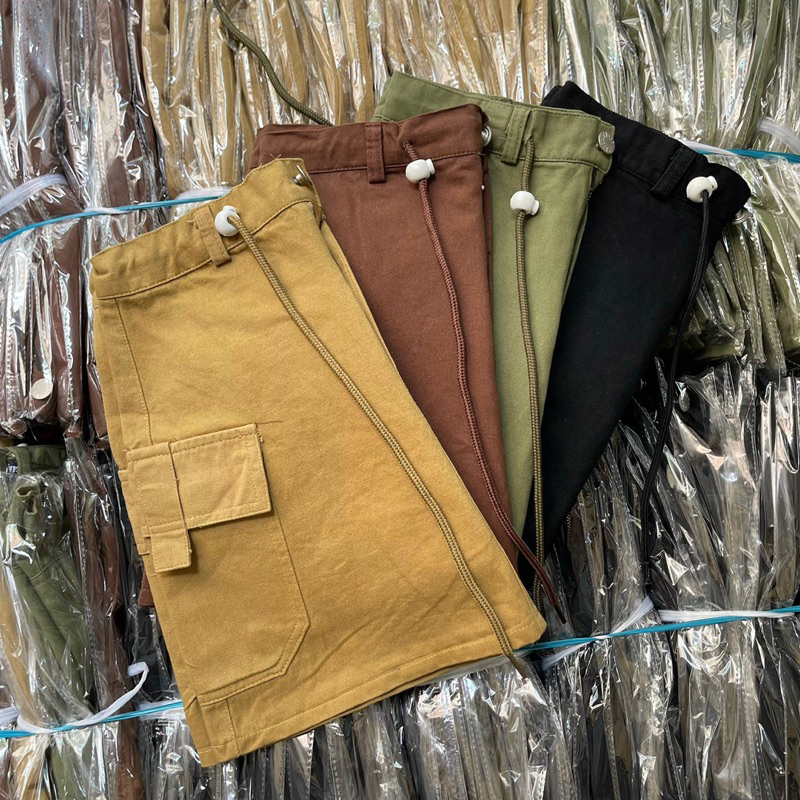 Chân váy kaki túi hộp kèm dây rút phong cách Hàn Quốc