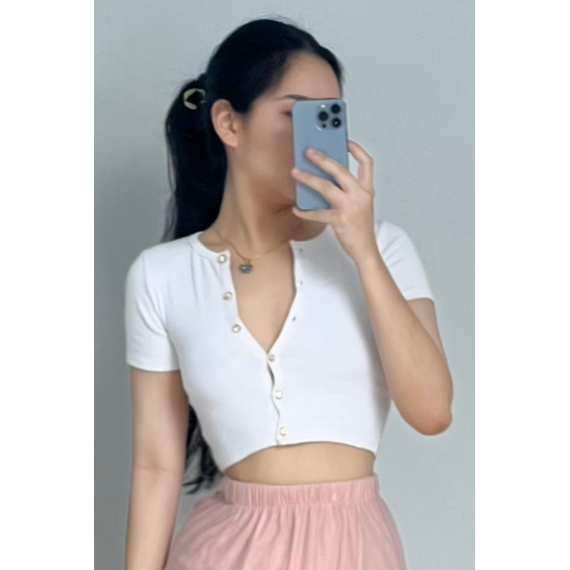 Set áo tay ngắn trắng và chân váy tầng công chúa siêu tiểu thư hai lớp dày dặn